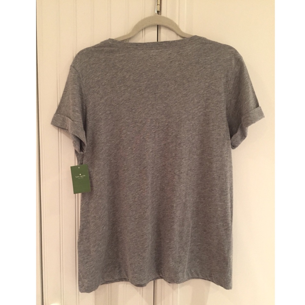 🚫NWT KATE SPADE Frenchie Tee Bonjour Dog Top M - Picture 2 of 7